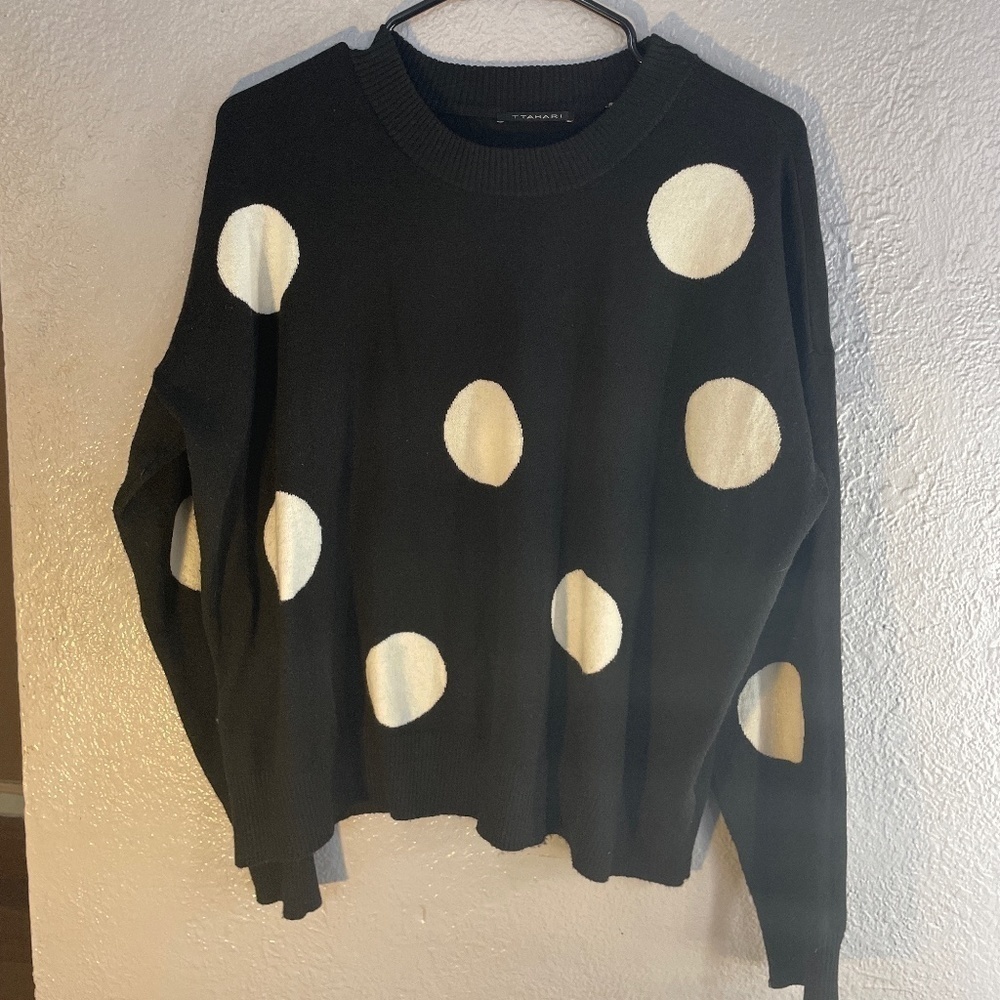 T Tahiti Polka Dot Sweater size M